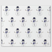 Charming Classic Snowman with Blue Scarf Cadeaupapier (Vlak)