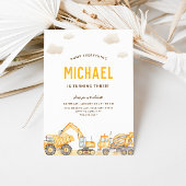 Charming Construction Anniversaire Invitation