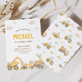 Charming Construction Anniversaire Invitation