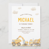 Charming Construction Anniversaire Invitation (Devant)