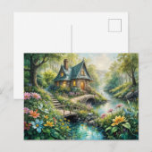 Charming Cottage by Serene Stream Briefkaart (Voorkant / Achterkant)