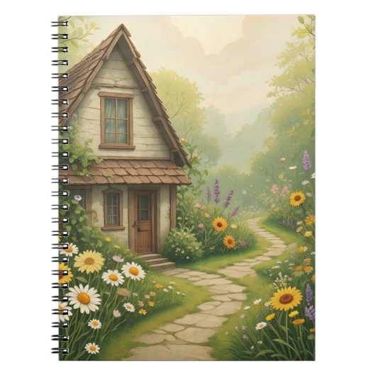 Charming Cottage Jardin Fleur Whimsical Carnet (Devant)