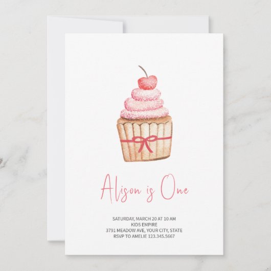 Charming Cupcake Anniversaire Invitation (Devant)