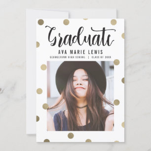 Charming Dots Faux Foil Faire-part de graduation