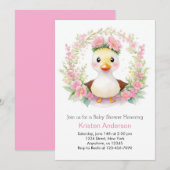 Charming Duck Parade Baby shower Kaart (Voorkant / Achterkant)