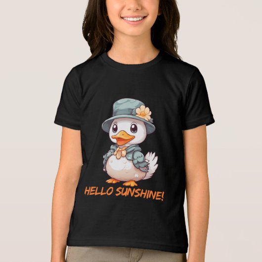 Charming Duck with Flower Hat Tri-Blend Shirt (Voorkant)