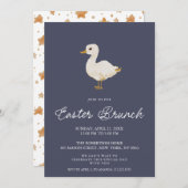 Charming Easter Brunch Invitation avec Canard (Devant / Derrière)