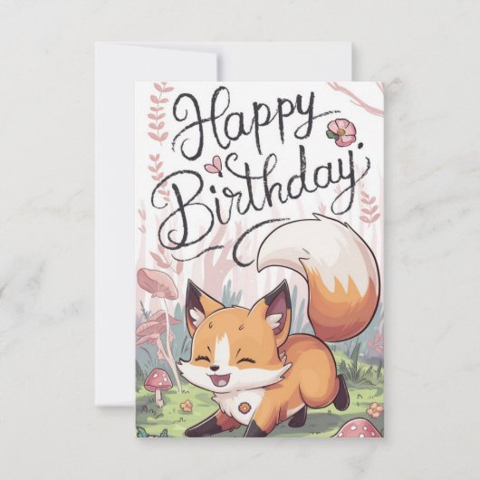 Charming Enchanted Fox carte d'anniversaire (Devant)