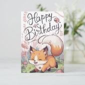 Charming Enchanted Fox carte d'anniversaire (Debout devant)