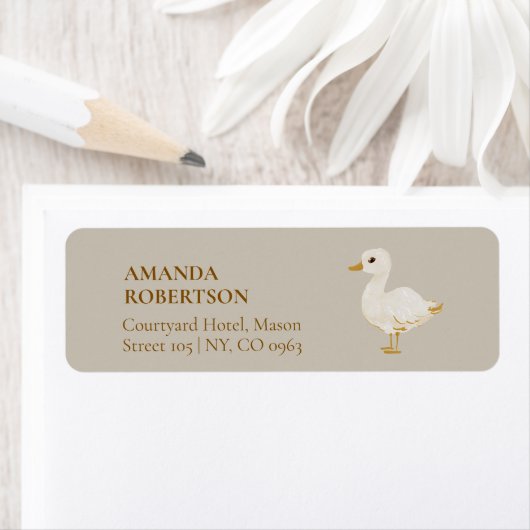 Charming Étiquettes de adresse de canard (En situation)