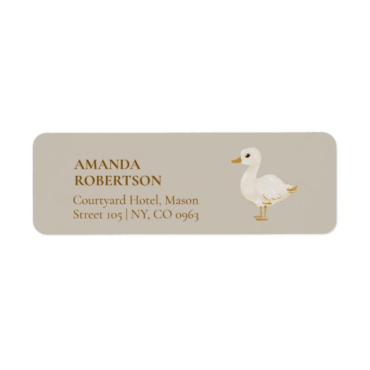 Charming Étiquettes de adresse de canard (Devant)