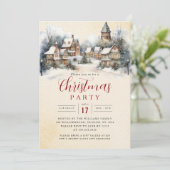 Charming Festive Village Christmas Party   Kaart (Staand voorkant)
