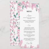 Charming Floral Pink Wisteria Menu (Voorkant / Achterkant)