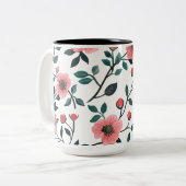 Charming Floral Print Coffee Mug (Devant gauche)