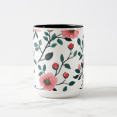 Charming Floral Print Coffee Mug (Centre)