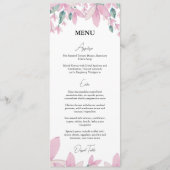 Charming Floral Rose Wisteria Menu (Devant)