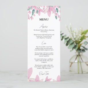 Charming Floral Rose Wisteria Menu