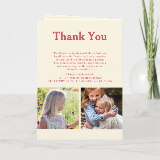 Charming Floral Sympathy Photo Funeral Programme (Dos)