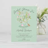 Charming Floral Tea Party Bridal Douche Invitation (Debout devant)