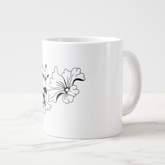 Charming Flower Pattern Artistic Coffee Mug Extra Grote Beker (Voorkant rechts)