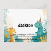 Charming Forest Animal 1er anniversaire Invitation (Dos)