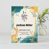 Charming Forest Animal 1er anniversaire Invitation (Debout devant)