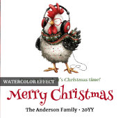 Charming Funny Chickens Editable Personalized Xmas Servet