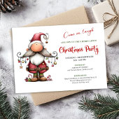 Charming Funny Santa Minimalist Holiday Invitation Kaart