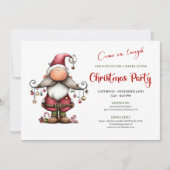 Charming Funny Santa Minimalist Holiday Invitation Kaart (Voorkant)