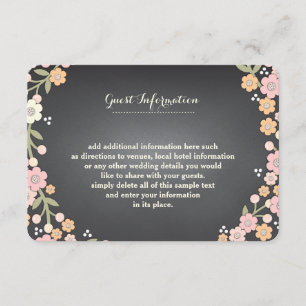 Charming Garden Floral Wreath II Wedding Info Card Informatiekaartje