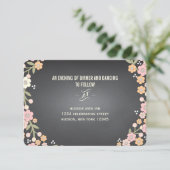 Charming Garden Floral Wreath Wedding Reception Informatiekaartje (Staand voorkant)