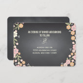 Charming Garden Floral Wreath Wedding Reception Informatiekaartje (Voorkant / Achterkant)