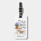 Charming Gardener Floral voornaam Bagagelabel (Voorkant verticaal)