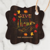 Charming Geeft Bedankt Thanksgiving hout Bedankjes Labels (Achterkant)
