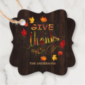 Charming Geeft Bedankt Thanksgiving hout Bedankjes Labels (Voorkant)