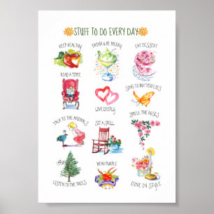 Charming geïllustreerd stuif om elke dag te doen poster