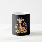 Charming Giraffe Surrounded By Flowers Long Sleeve Koffiemok (Center)