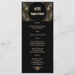 Charming Gold Art Deco Peacocks Menu Mariage<br><div class="desc">Design unique avec un mélange de paons de style ancien et d'architecture moderne et audacieuse. Utilisez l'outil Personnaliser pour ajouter vos informations. Vous pouvez également choisir la couleur arrière - plan. Pour les articles correspondants,  visitez,  s'il vous plaît,  ma collection Glam Gold Art Déco Peacocks.</div>