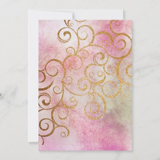 Charming Gold Botanical Bridal Shower Invitation (Dos)