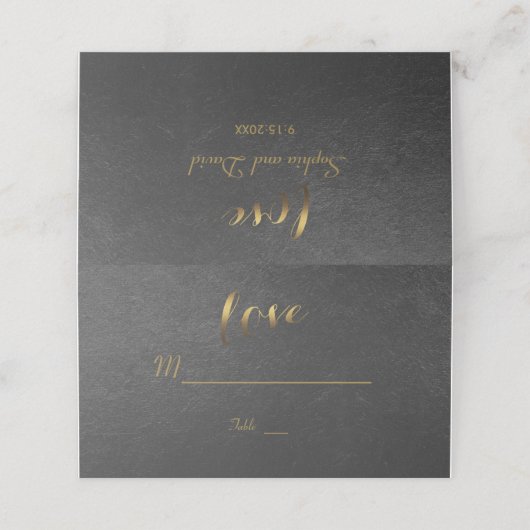 Charming Gold Foil Black Wedding (Buitenkant ongevouwen)