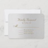 Charming Gold Foil Gray Wedding RSVP (Achterkant)