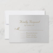 Charming Gold Foil Gray Wedding RSVP (Achterkant)