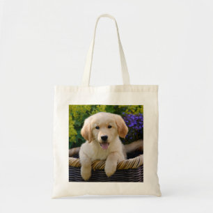 Charming Goldie Dog Puppy, katoen Tote Bag