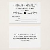 Charming Greenery Certificate of Authenticity Visitekaartje (Voorkant /achterkant)