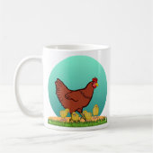 Charming Hen and Chicks Farmyard Mug (Gauche)