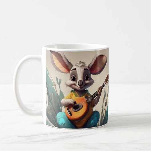 "Charming Kangaroo Ceramic Mug - Sip with Aussie D (Gauche)