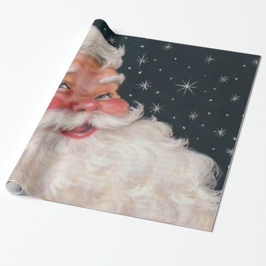 Charming kerstman cadeaupapier (Uitgerold)