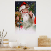 Charming  kerstman poster (Keuken)