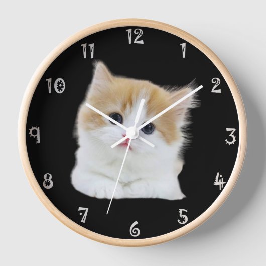 Charming Kitten Adorable Timepiece Horloge murale (Recto)