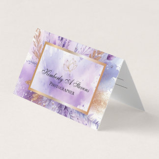 Charming Lavender Folded Carte de visite de nomina